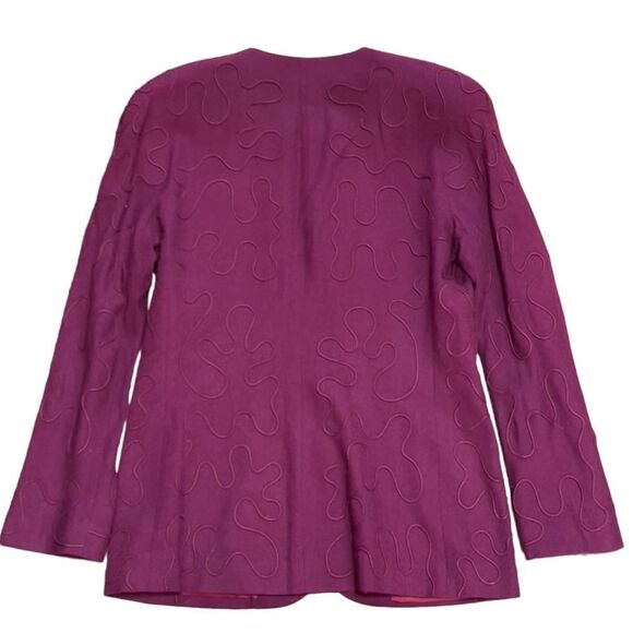 Casual Corner Maroon Round Neck Long Sleeve Blouse Size 10 - Picture 10 of 14